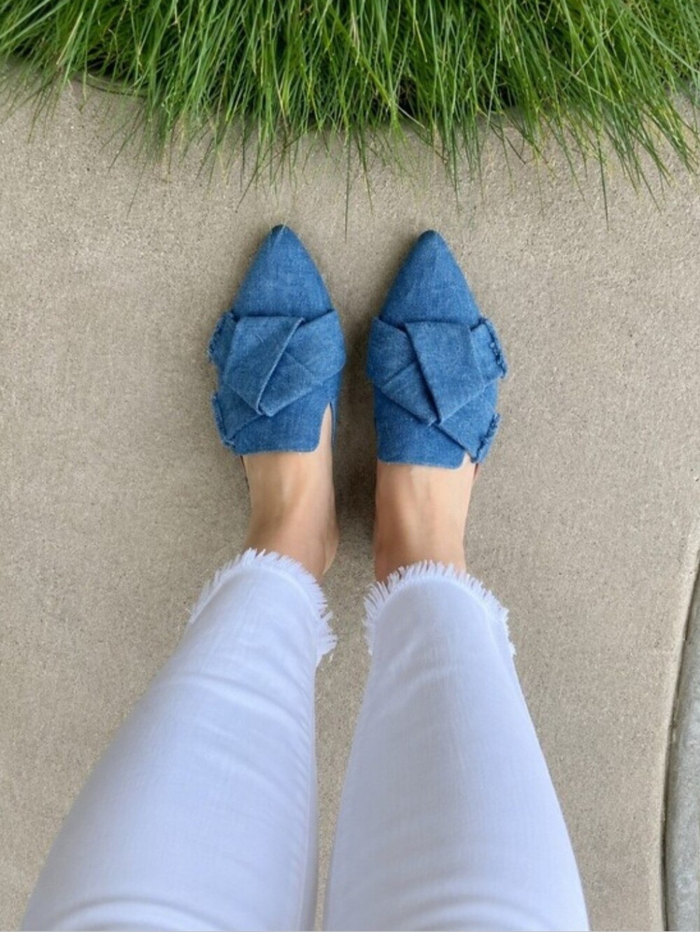 J. Crew Pointed-Toe Slides In Denim Size 8